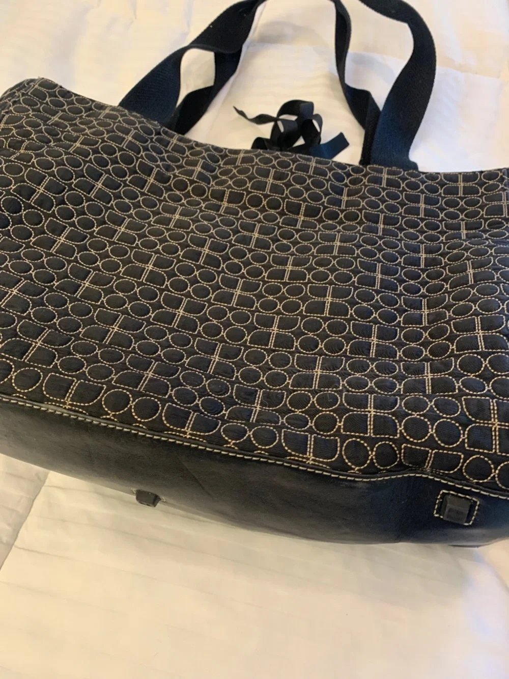 Kate Spade black quilted tote bag